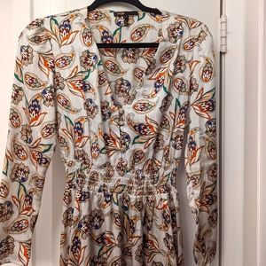 Maje Risleya shirred printed satin dress